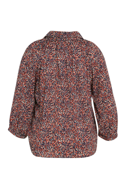Blouse in viscose met dierenhuidmotief-Paprika-11