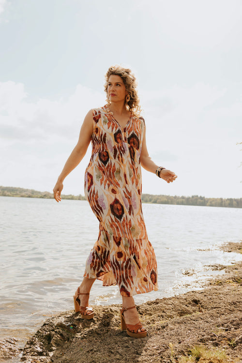 Maxi Jurk Cotton Club Jurken Lange Jurk Viscose Lascana Maxi Jurk