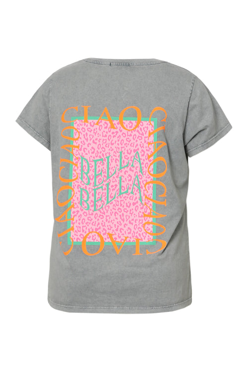 T-shirt van katoen met print Cia Bella-Paprika-13