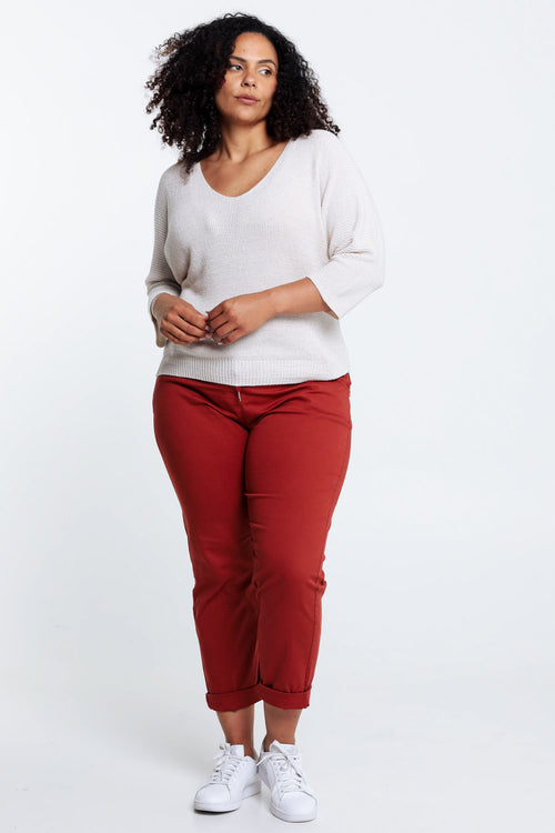 Pull  uni avec lurex-Paprika-6