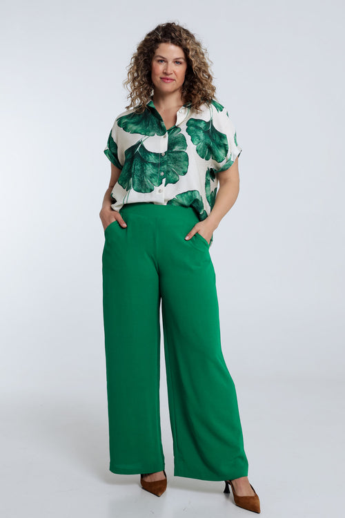 Pantalon fluide uni avec poches-Paprika-8
