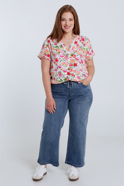 Jegging 7/5 jambes larges-Paprika-7