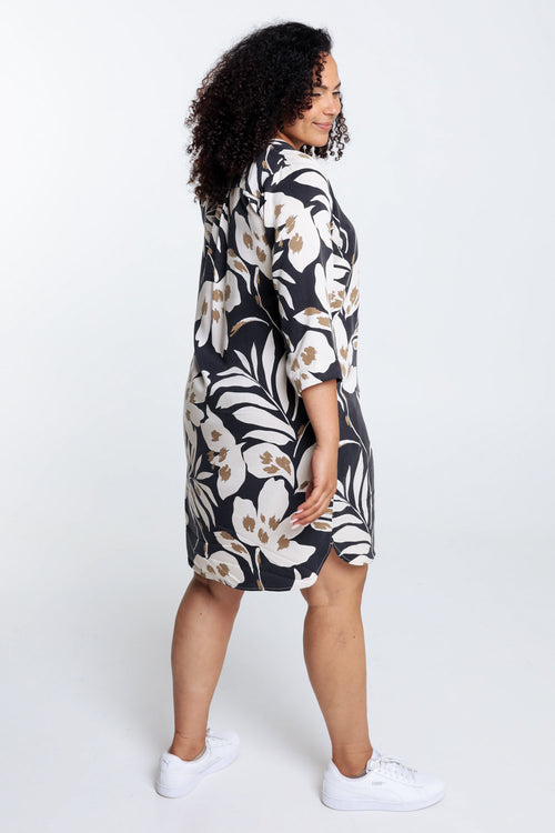 Robe à fleurs en viscose-Paprika-2