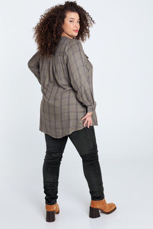 Chemise à carreaux en viscose-Paprika-2