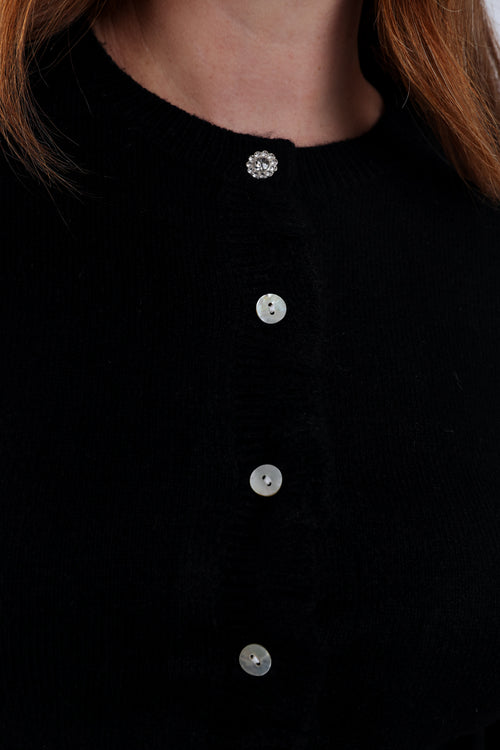 Cardigan boutonné uni avec volants-Paprika-4