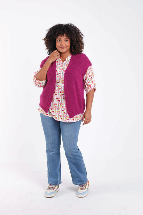 Effen mouwloos gilet-Paprika-8