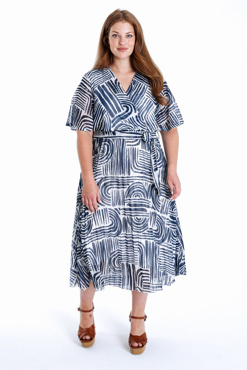 Robe en voile imprimé fleurs floues-Paprika-6