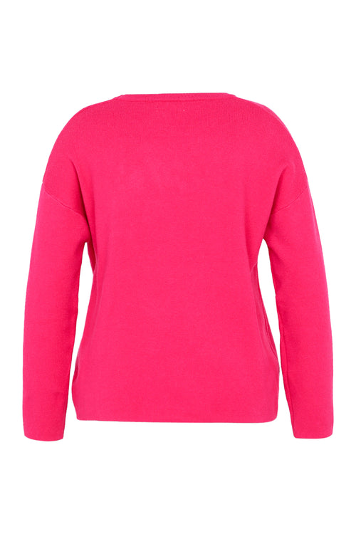 Effen trui in viscose met reliëfletters 