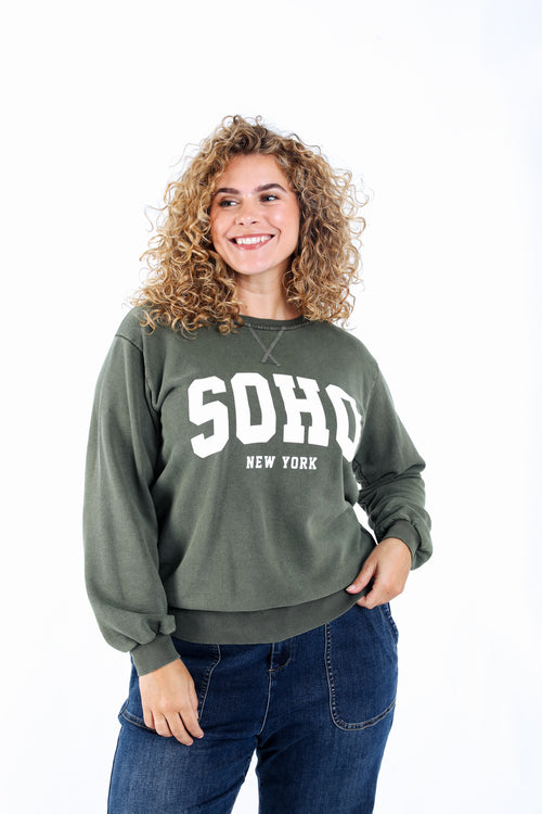 Sweat van bedrukte katoen Soho-Paprika-1