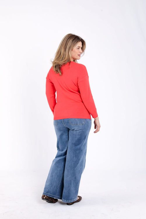 Effen viscose trui-Paprika-1