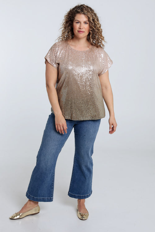 Top sequins dégradé de couleur-Paprika-7