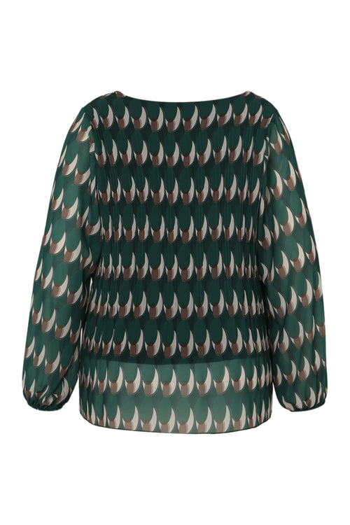 Geplooide blouse met grafische print-Paprika-11