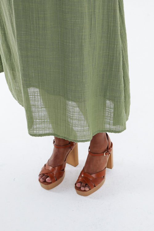 Robe 2en 1 en gaze de coton unie-Paprika-6