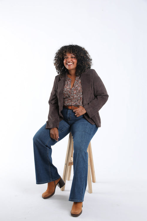 Blouse imprimé feuilles avec lurex-Paprika-9