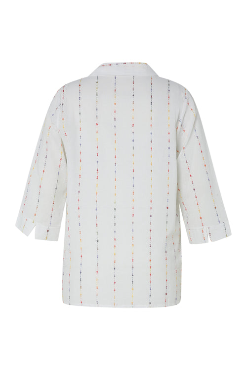 Chemise en gaze de coton rayures multicolores-Paprika-2
