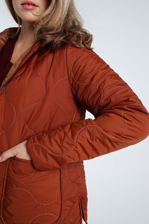 Doudoune courte à capuche-Paprika-5