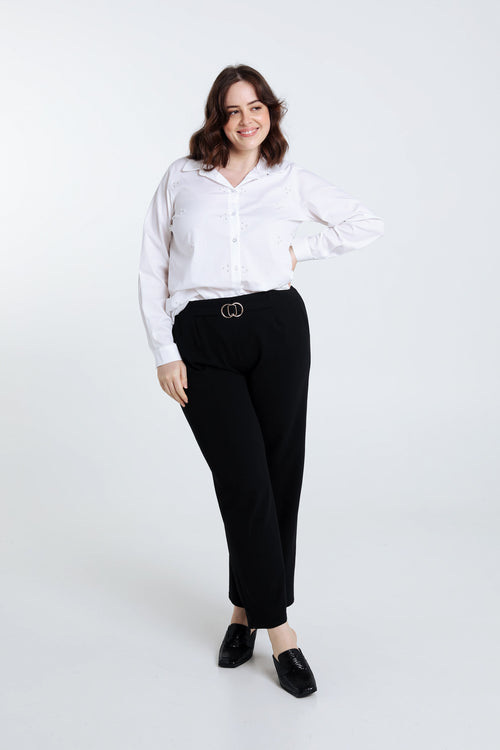 Chemise en coton avec perles-Paprika-4