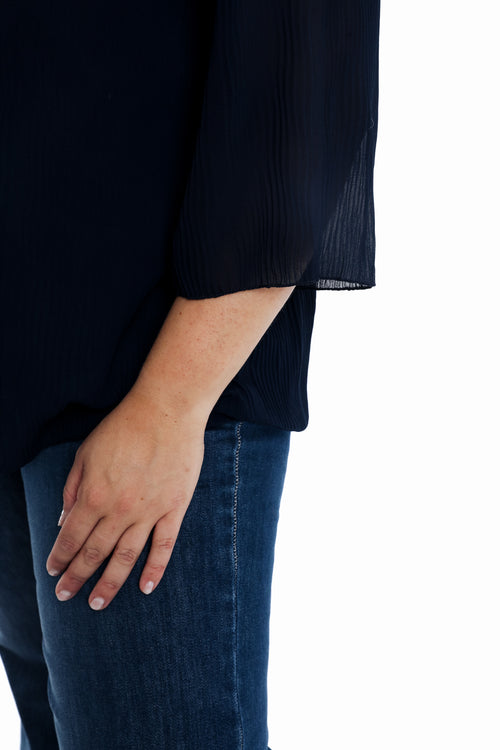 Blouse plissée unie-Paprika-4