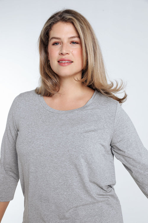 T-shirt basic uni en viscose-Paprika-6