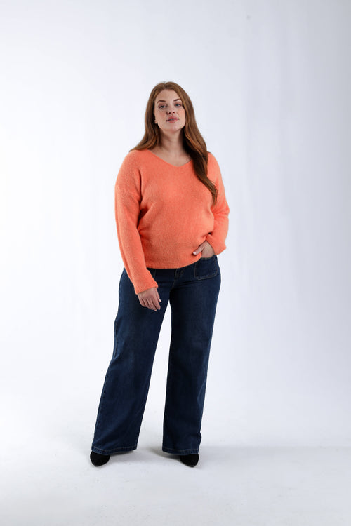 Effen trui met alpaca-Paprika-5