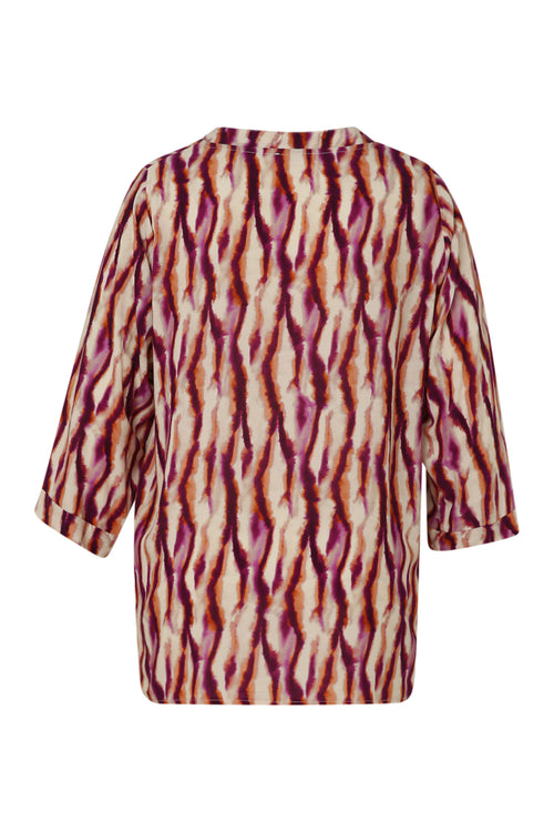 Blouse van viscose met tie-dye print-Paprika-11