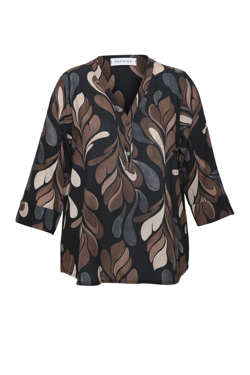 Blouse met grafische print-Paprika-1