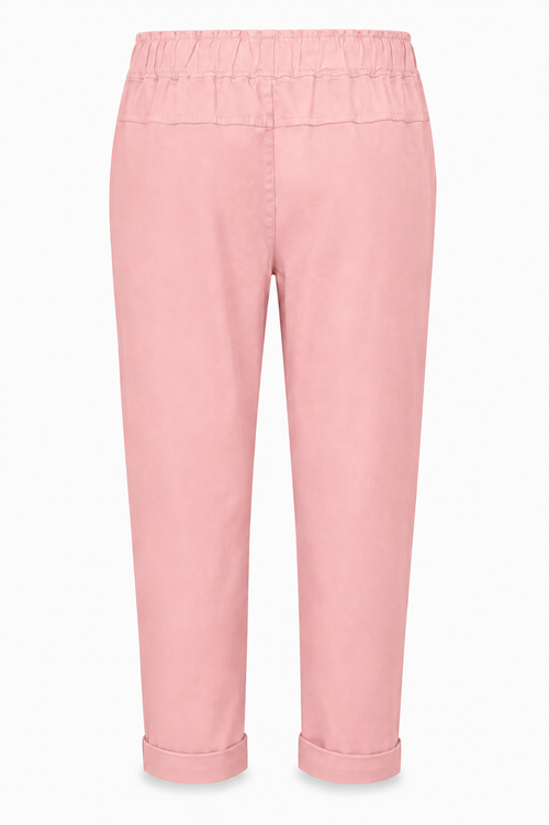 Chino en coton léger uni-Paprika-2