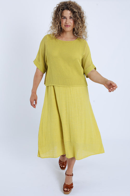 Robe 2en 1 en gaze de coton unie-Paprika-8