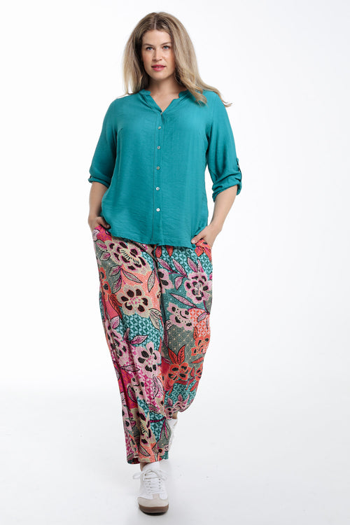 Blouse en viscose uni-Paprika-9