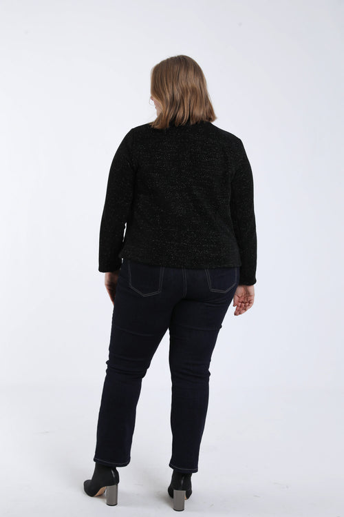 Bicolor jacquard jasje met lurex-Paprika-3