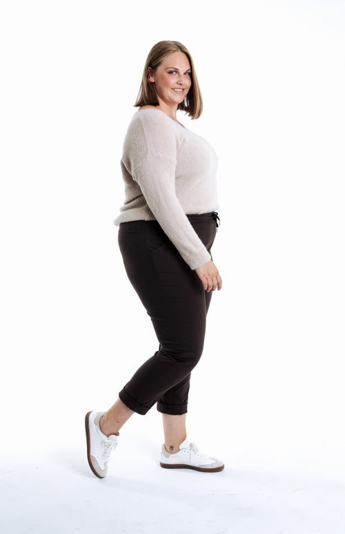 Pantalon chino en coton léger uni-Paprika-6