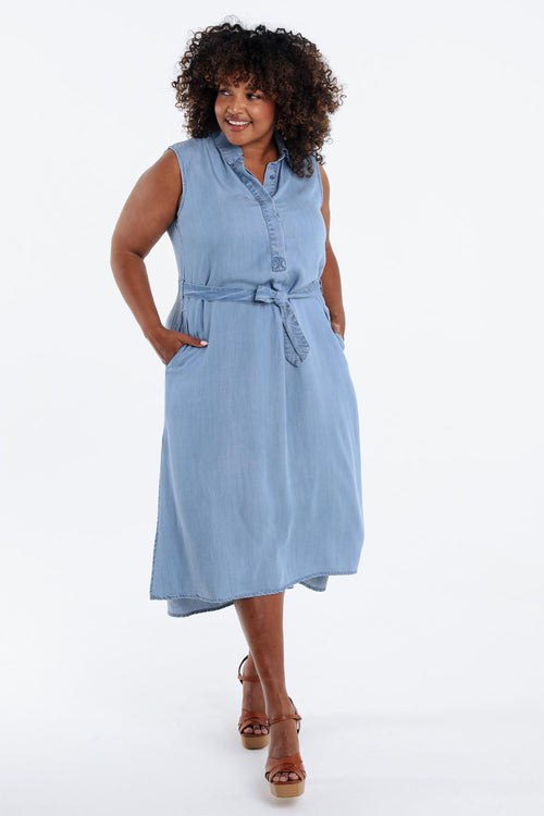 Robe en tencel unie-Paprika-9