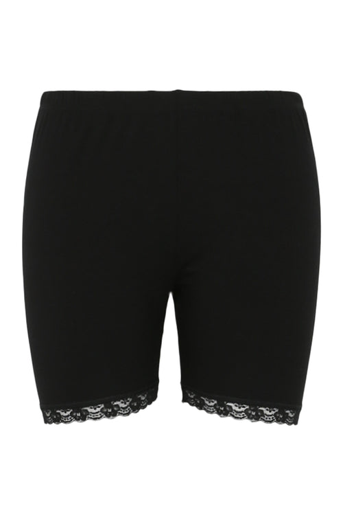Short legging en viscose détail dentelle-Paprika-8