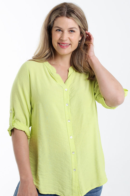 Blouse van viscose effen-Paprika-1