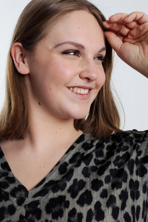 Blouse Imprimé léopard-Paprika-3