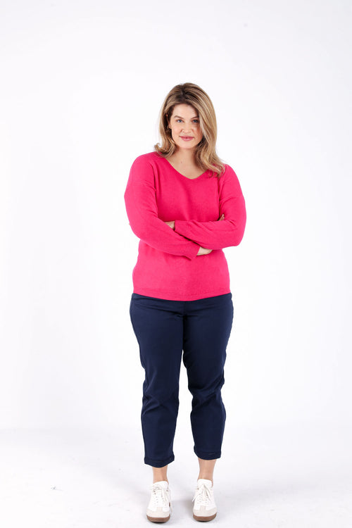 Effen viscose trui-Paprika-8