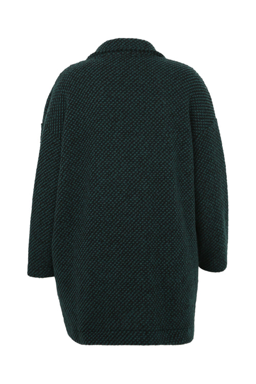 Manteau uni en tissu moucheté avec laine-Paprika-11