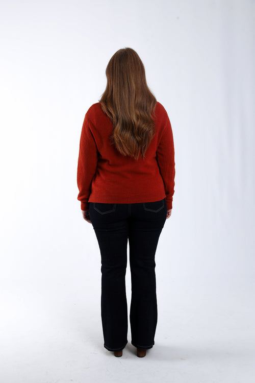 Effen cardigan-Paprika-1