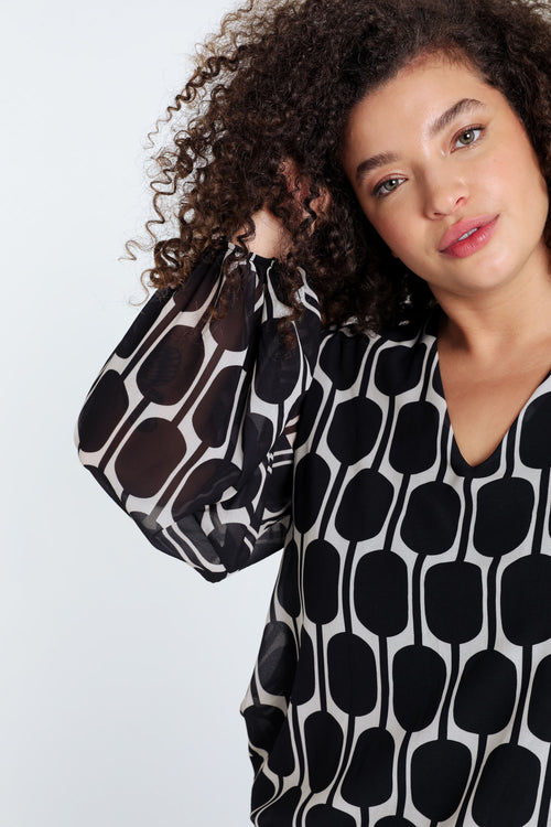 Blouse met grafische print-Paprika-6