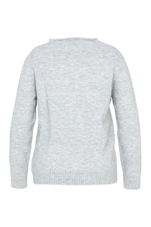 Pull uni torsade et strass-Paprika-11