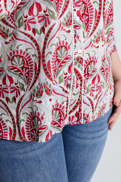 Blouse met paisleyprint-Paprika-6