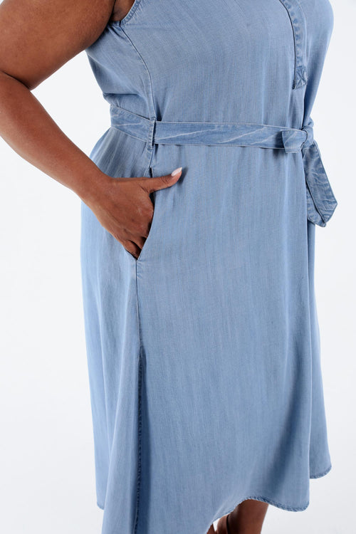 Robe en tencel unie-Paprika-5