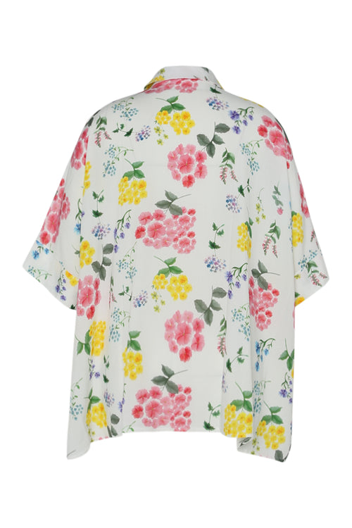 Chemisier ample en viscose imprimé floral-Paprika-3