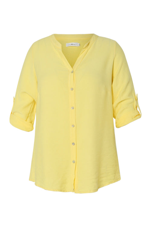 Blouse en viscose uni-Paprika-10