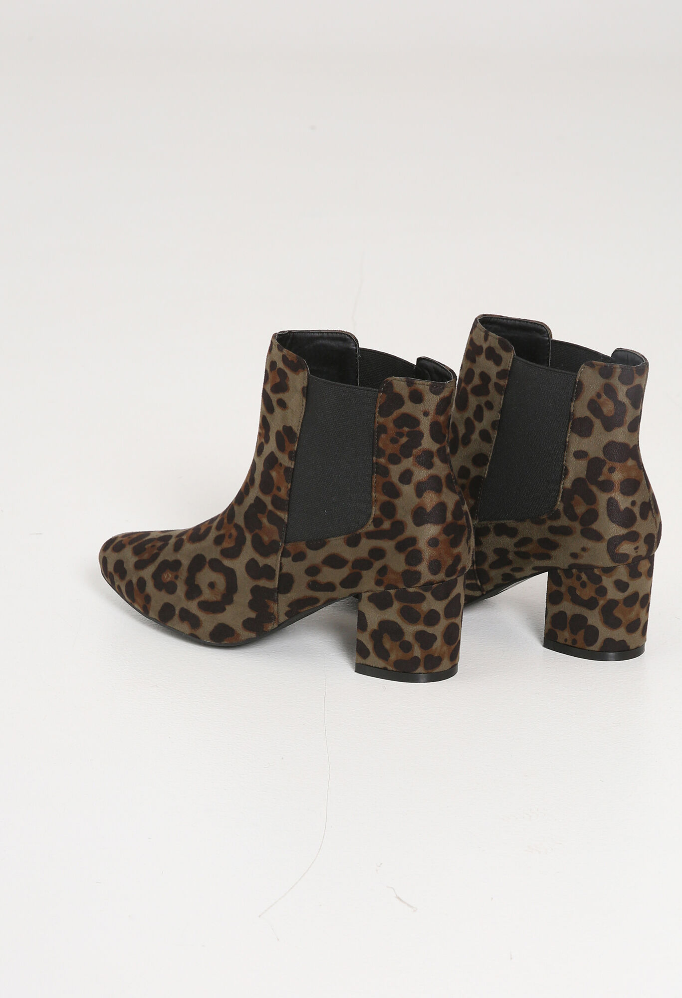 Bottines léopard pieds larges - Kaki - Paprika