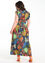 Lange jurk in tricot met bloemenprint