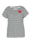 T-shirt rayé en coton avec cœur brodé