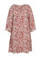 Korte jurk in viscose met bloemenmotief en raglanmouwen