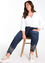 Slim 7/8-jeans 'Louise' met borduurwerk en strass
