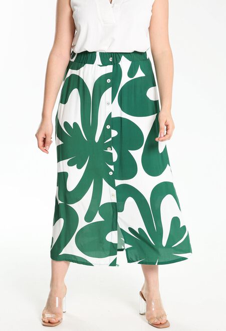 axis slip Shining Lange rok met print van grote bloemen - Groen
